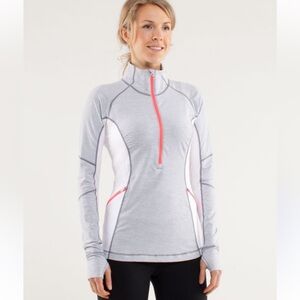 lululemon athletica Gray and White Long Sleeve Top
